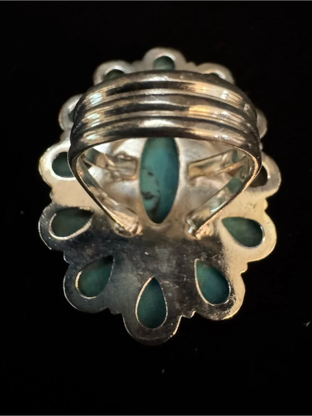 Sterling Silver Women's statement Ring beautiful blue moon turquoise NWT size 8